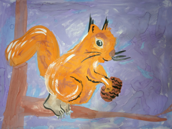 Белочка для детей рисование