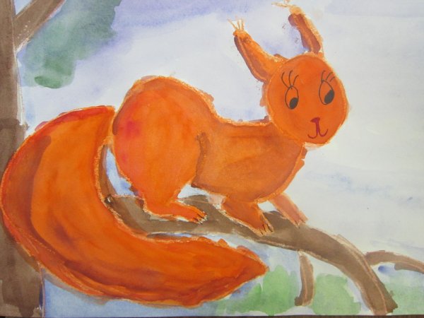 Детские рисунки белочки