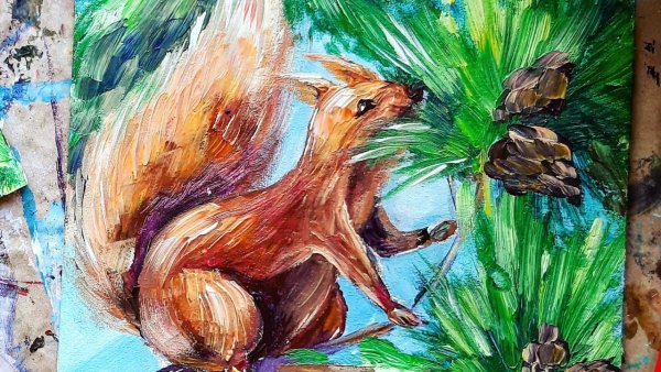 Белка живопись гуашь