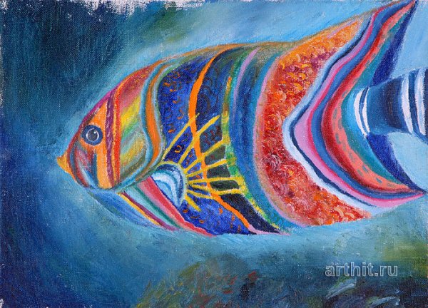 Рыбы масляной пастелью