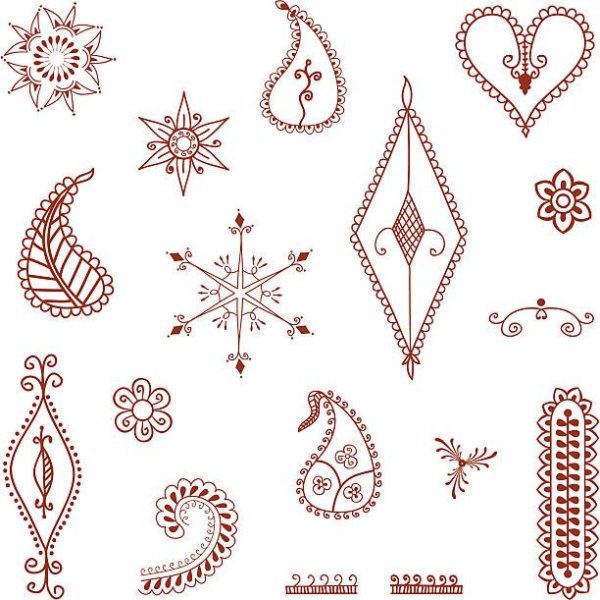 Новогодние рисунки хной легкие