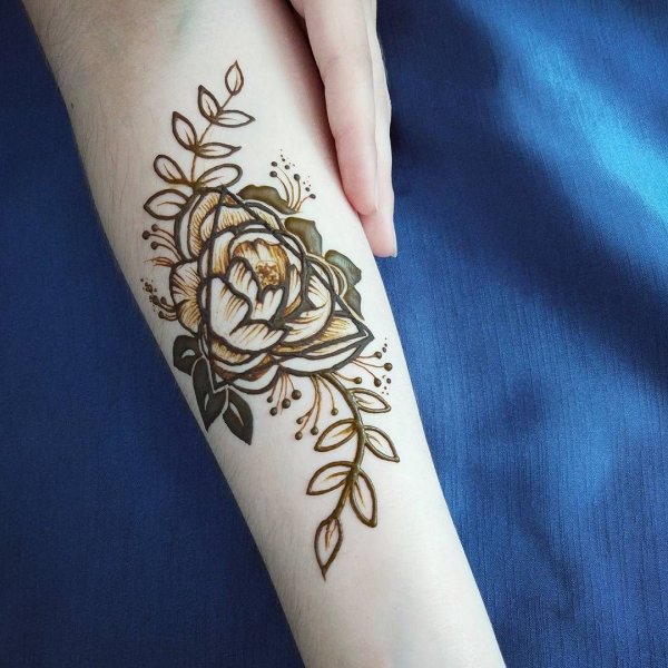 Мехенди пионы