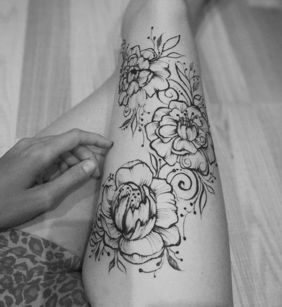 Мехенди пионы