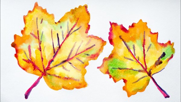 Рисование осенние листья