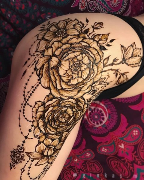 Мехенди пионы