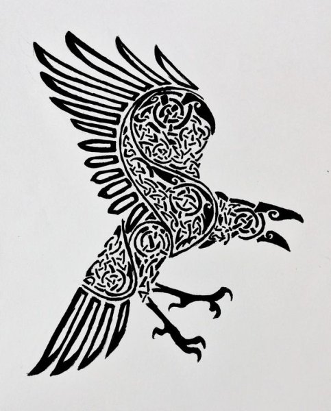 Татуировка Скандинавия кельты ворон