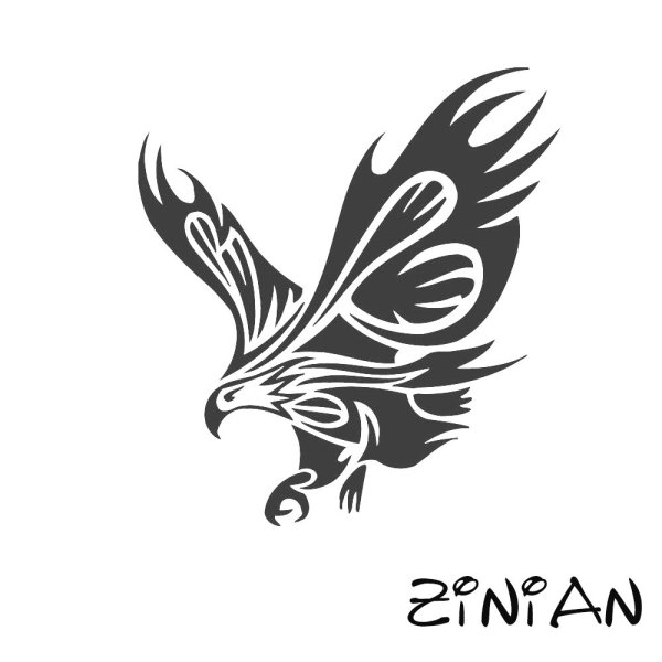 Тату орла в стиле трайбл