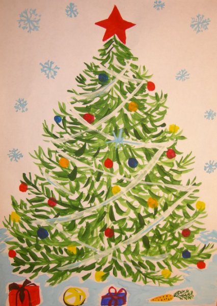 Елка для рисования для детей