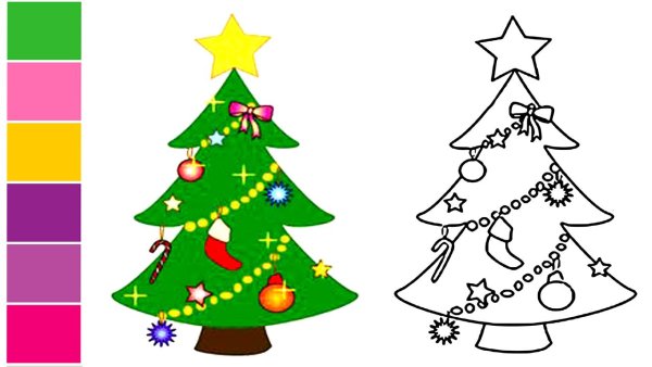 Елка для рисования для детей