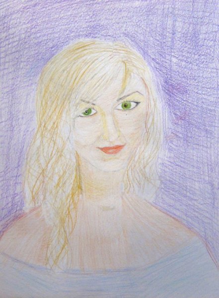 Портрет мамы цветными карандашами для детей