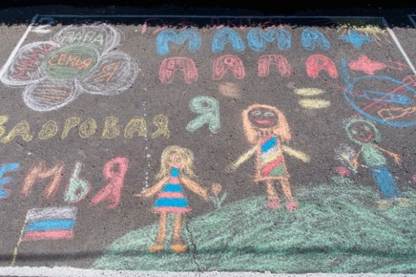 Конкурс рисунков на асфальте ко Дню семьи