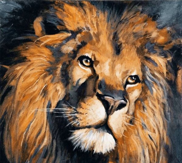 Лев акрилом