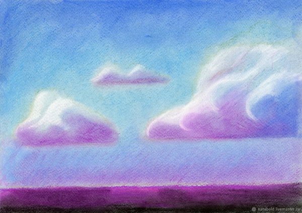 Рисование облаков пастелью