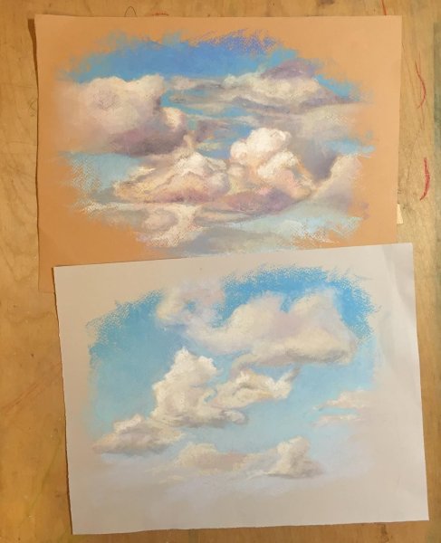 Небо цветными карандашами