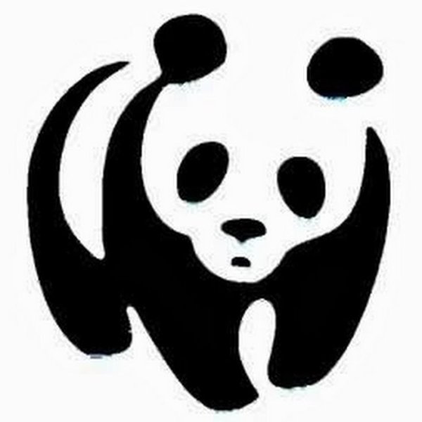 Трафарет маленькой панды