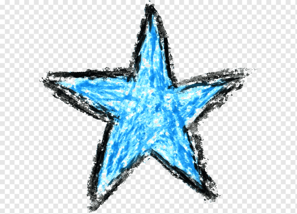 Звезды цветными карандашами