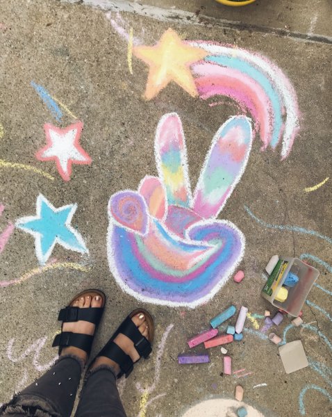 Рисунки мелками