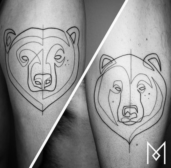 Парные тату медведи