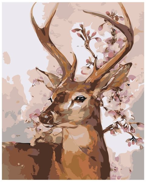 Олень гуашью