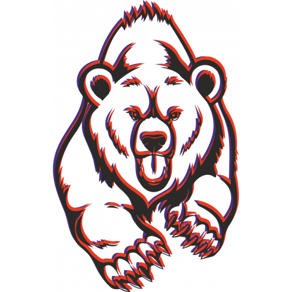 Наклейка медведь