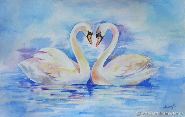 Лебедь рисунок