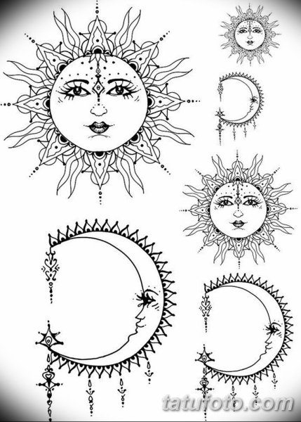 Тату хной солнце
