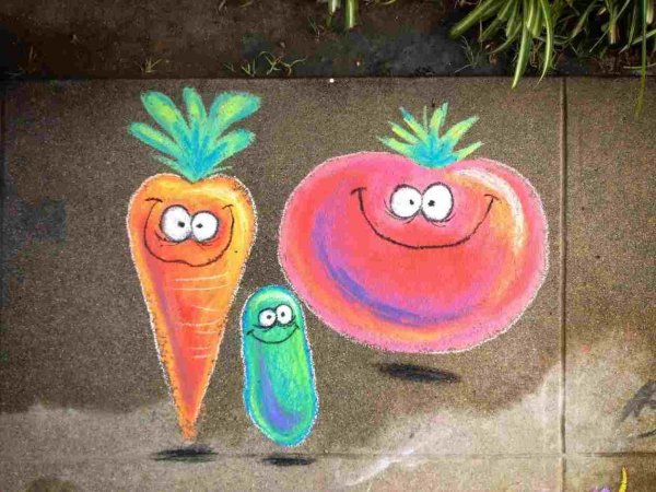 Рисование на асфальте Арбуз