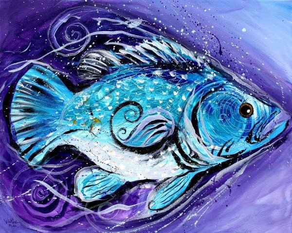 Рыбки рисунок красками