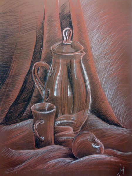 Сангина живопись натюрморт