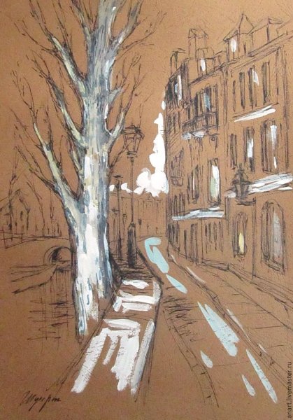 Акварель на тонированной бумаге