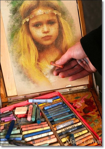 Портрет мелками