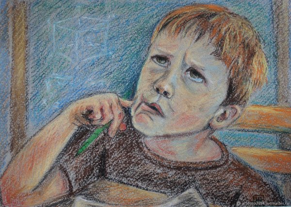 Портрет мелками