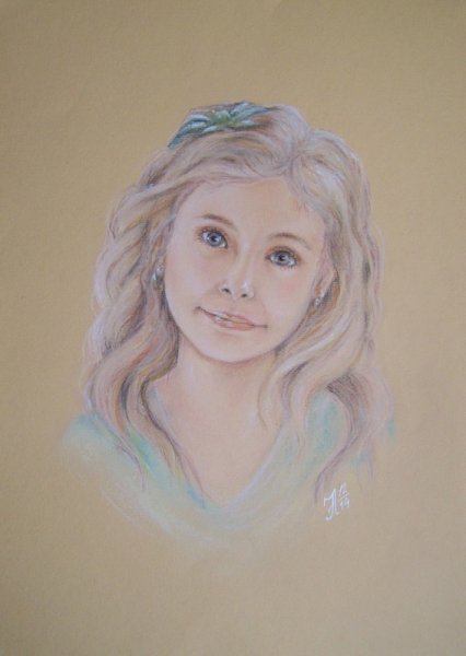 Портрет цветными мелками