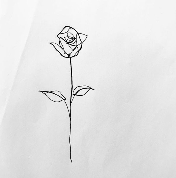 Тату роза Минимализм