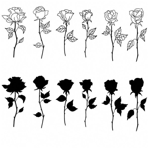 Маленькие розы тату эскизы