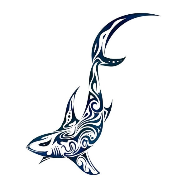 Тату трайбл акула