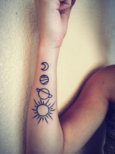 Тату планеты на руке