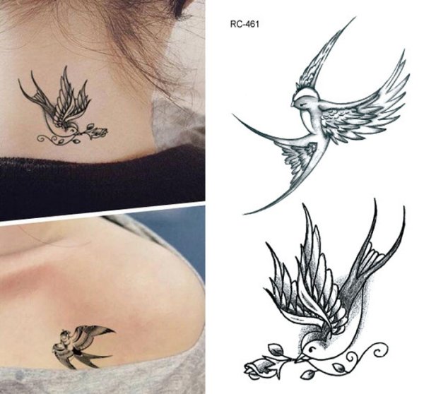 Тату женские ласточки