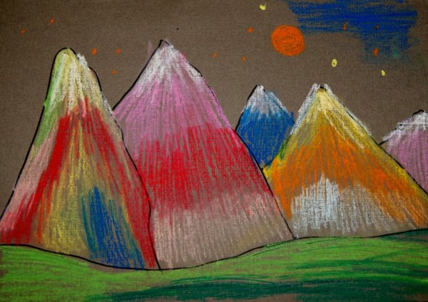 Рисуем горы пастелью