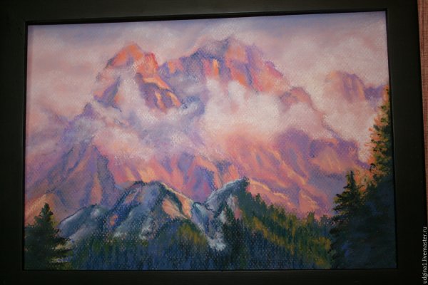 Горный пейзаж пастелью