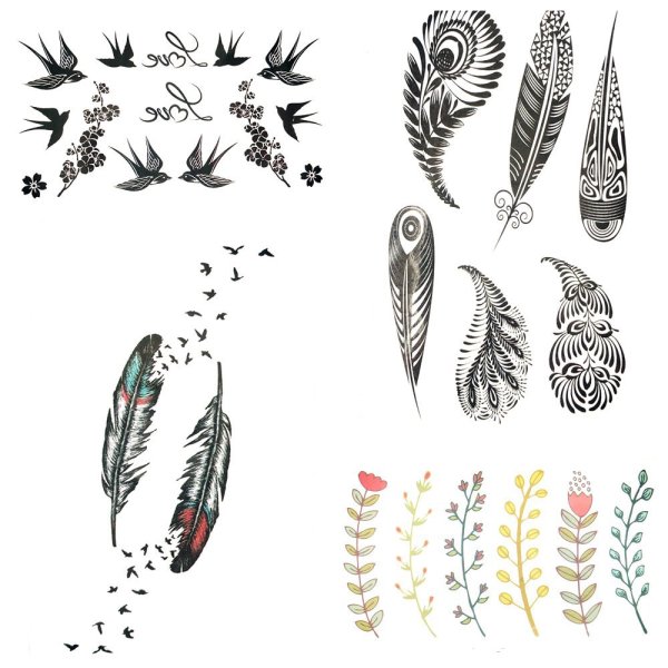 Мини тату перо эскиз