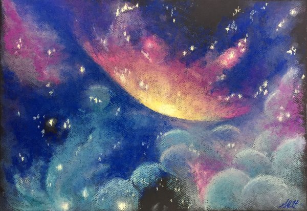 Космос пастелью