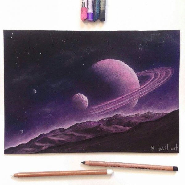 Космос пастелью сухой