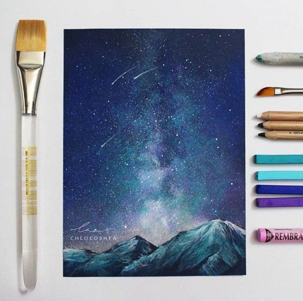 Космос пастелью