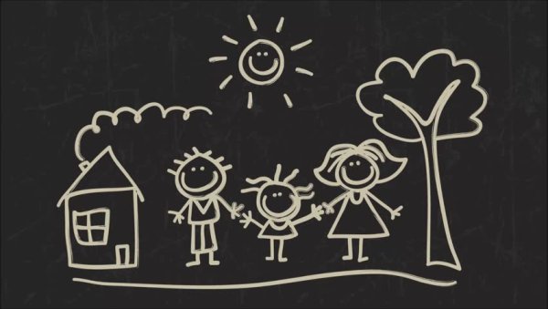 Семья мелом на доске