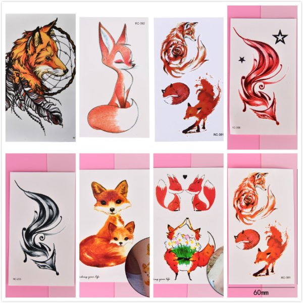 Переводные тату лиса