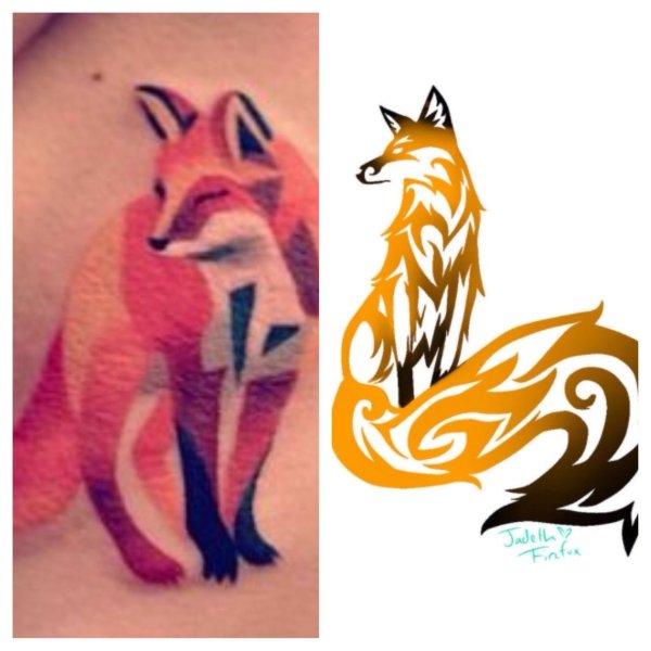 Узор лисы тату