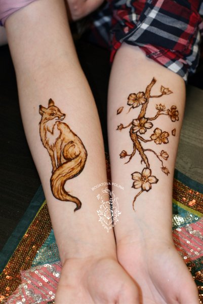 Тату хной животные
