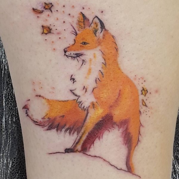 Тату лиса красивая