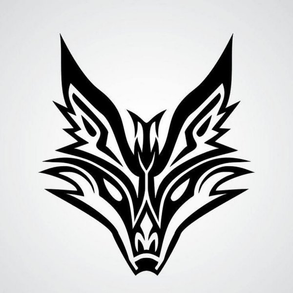 Трафарет лисы для тату